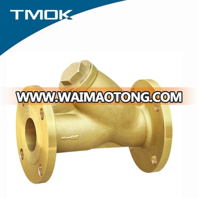 Brass flange efficient water y type valve filter with brass color