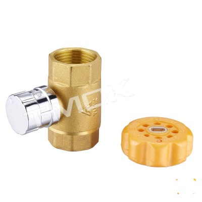 Double Female Thread Magnetic Locking Brass Ball Valve With Lockable